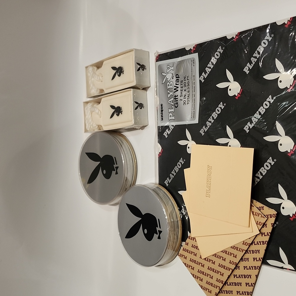 Playboy soap and coaster bundle with wrapping paper